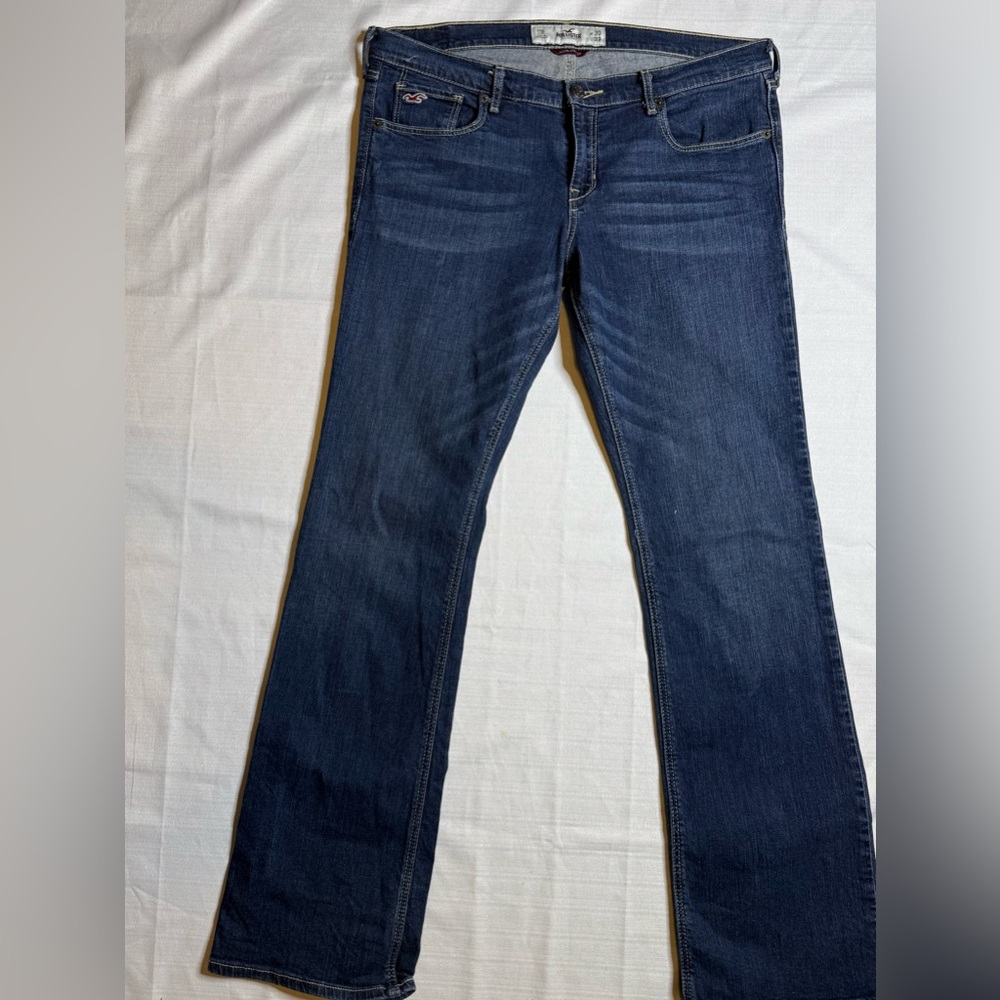 Hollister Women’s Low-Rise Dark Wash Bootcut Jeans Social Stretch Size 11 R
